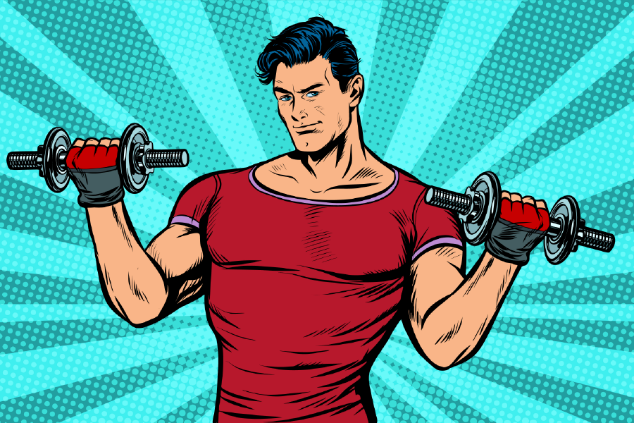 Man Workout Illustration Print 100% Australian Made