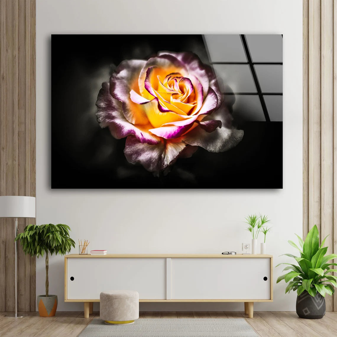 Rose Flower Closeup Photograph Acrylic Glass Print Tempered Glass Wall Art 100% Made in Australia Ready to Hang