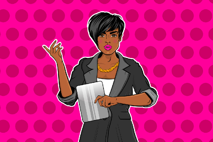 Business Woman Vector Design Print 100% Australian Made