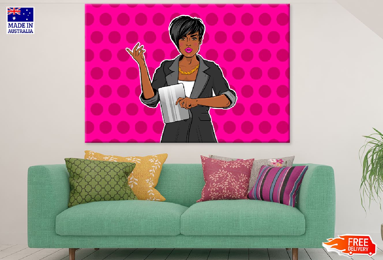 Business Woman Vector Design Print 100% Australian Made