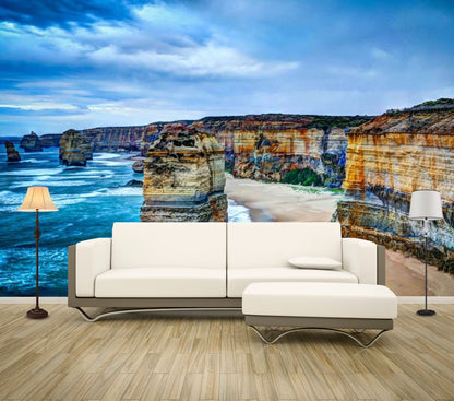 Wallpaper Murals Peel and Stick Removable Beach with Cliffs High Quality