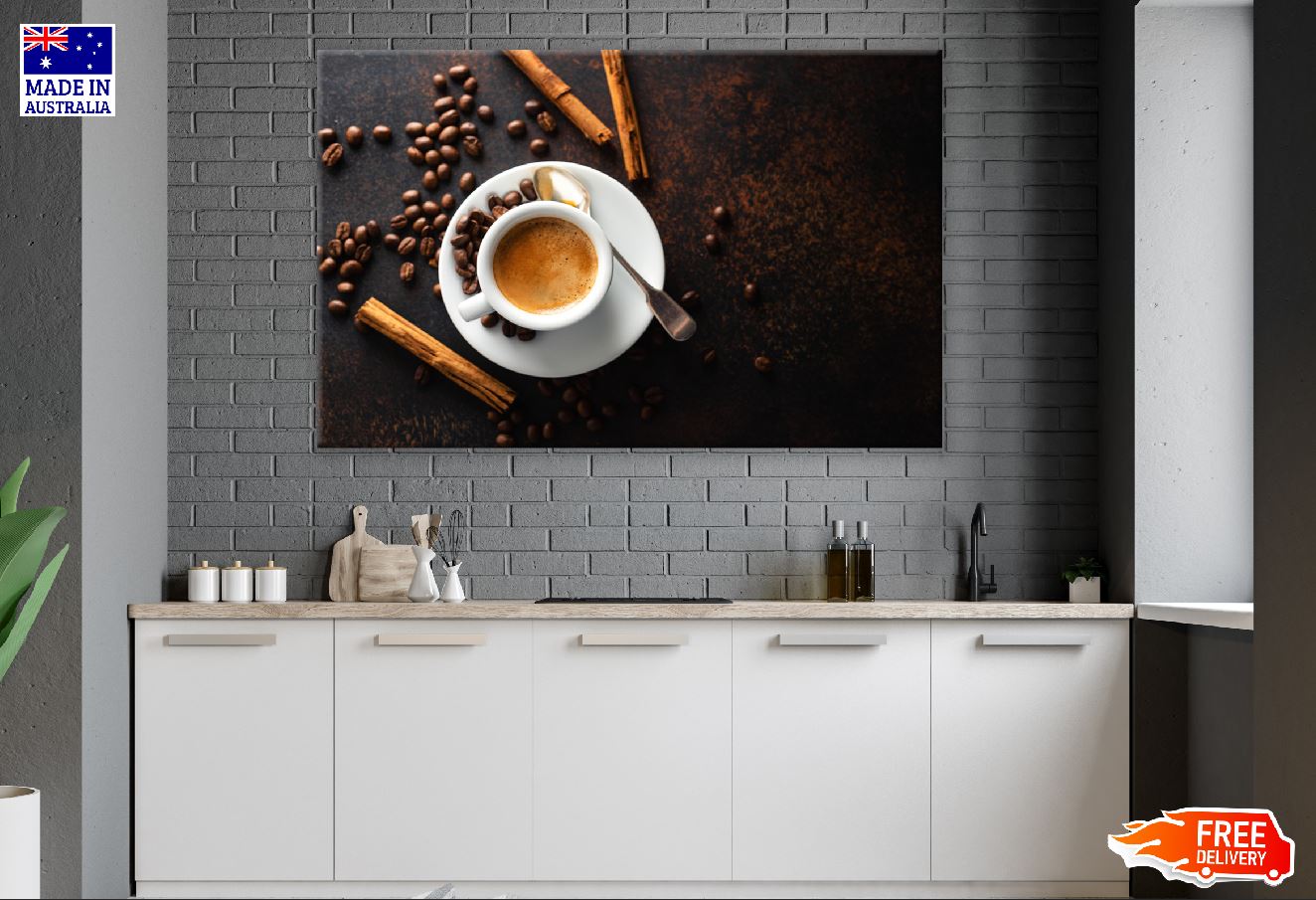 Cup of Fresh Made Coffee Top View Photograph Print 100% Australian Made