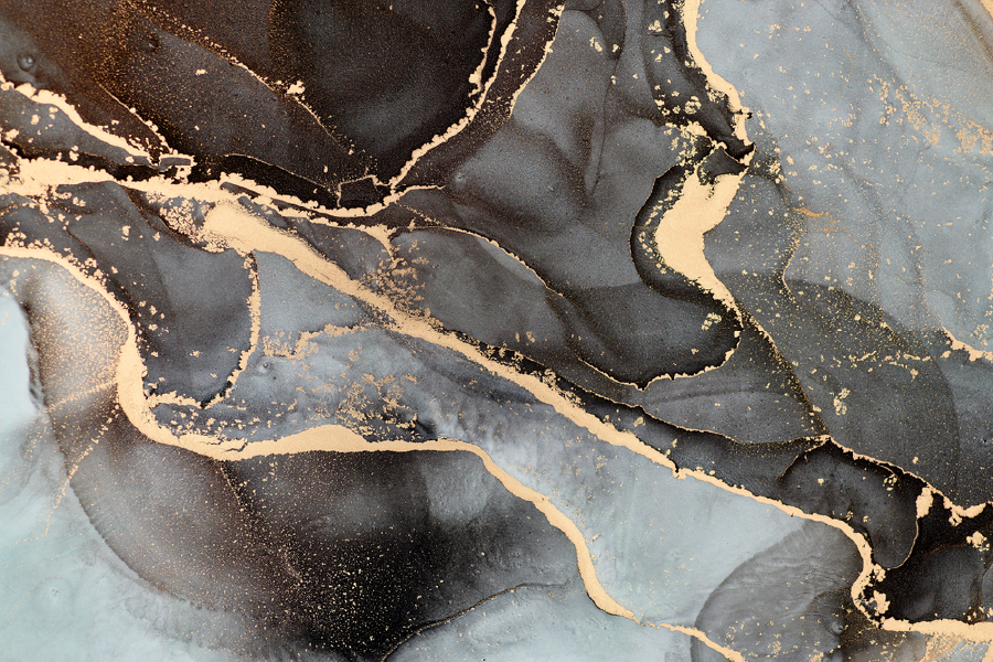 Black White & Gold Abstract Design Print 100% Australian Made