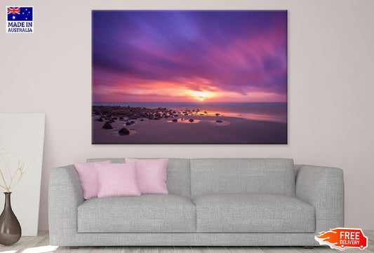 North Entrance Beach Pink Sky Photograph Print 100% Australian Made