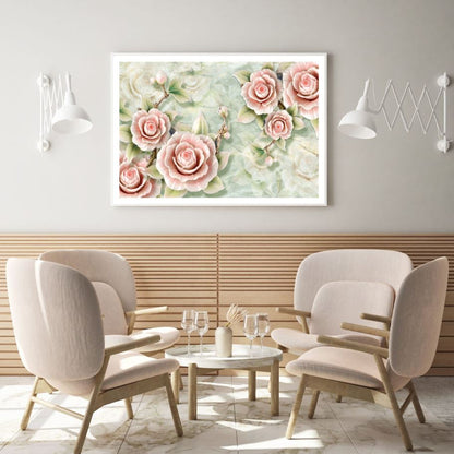 Pink Flowers 3D Abstract Design Home Decor Premium Quality Poster Print Choose Your Sizes