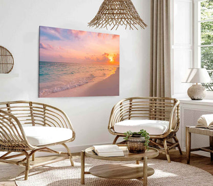 Bella Home Sunset Sky With Sea View Print Canvas Ready to hang