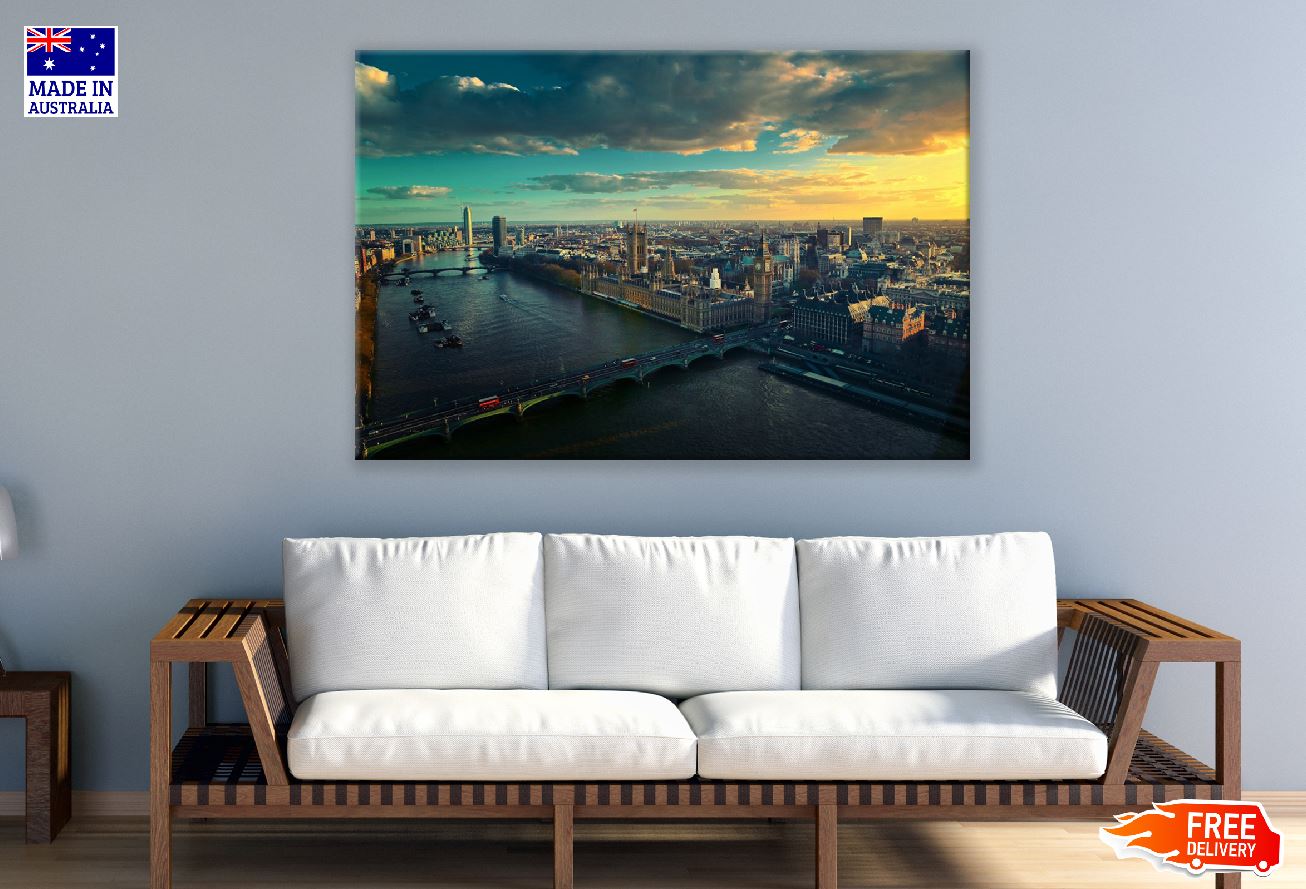 Thames River & London City Sunset Photograph Print 100% Australian Made