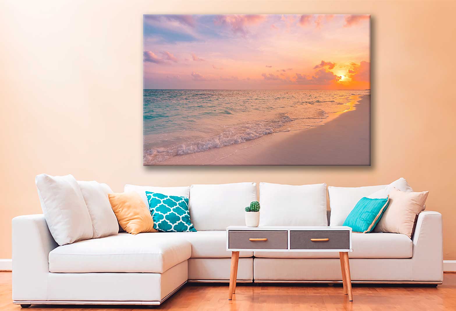 Bella Home Sunset Sky With Sea View Print Canvas Ready to hang