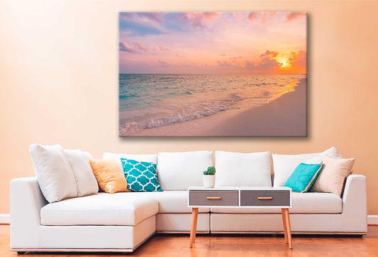 Bella Home Sunset Sky With Sea View Print Canvas Ready to hang