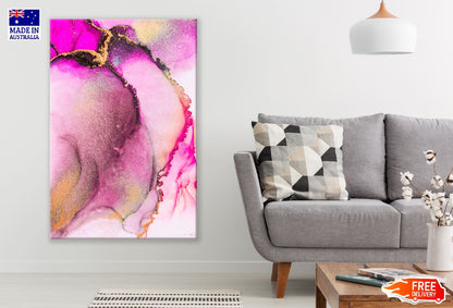 Gold & Pink Abstract Design Print 100% Australian Made