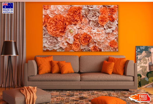 Orange Paper Flower Print 100% Australian Made