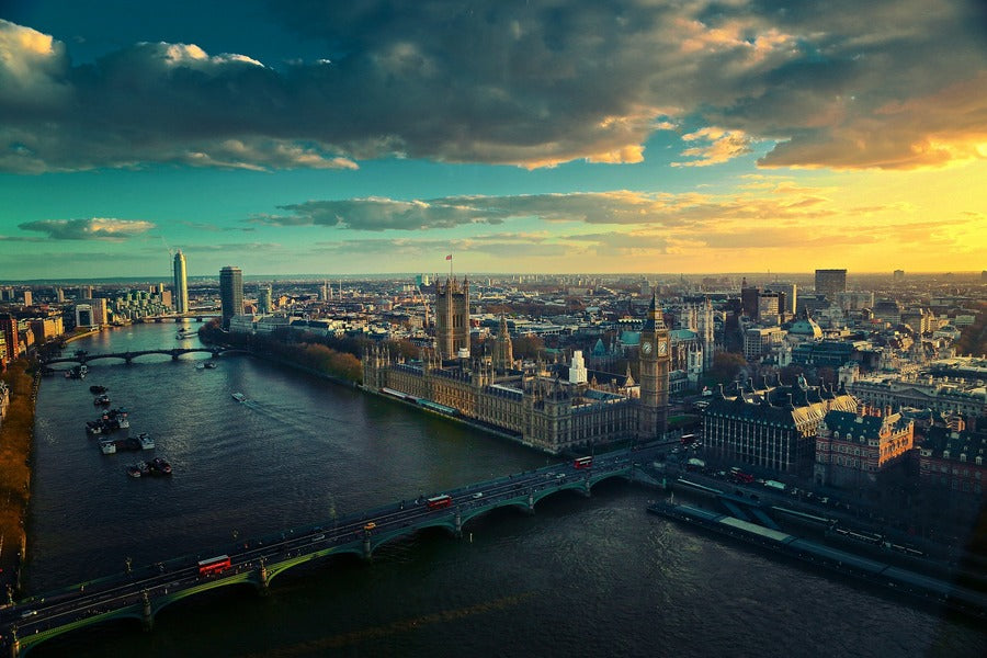 Thames River & London City Sunset Photograph Print 100% Australian Made