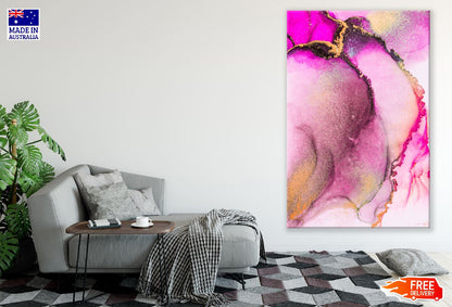 Gold & Pink Abstract Design Print 100% Australian Made