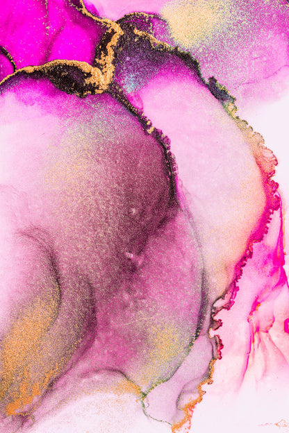 Gold & Pink Abstract Design Print 100% Australian Made