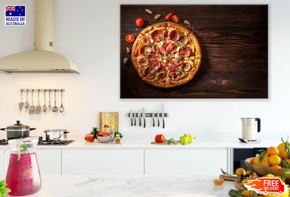 Rustic Rtyle Pizza and Fresh Herbs Photograph Print 100% Australian Made