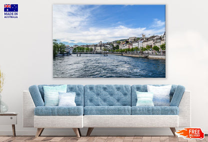 Lucerne Zurich Bridge Photograph, Switzerland Print 100% Australian Made