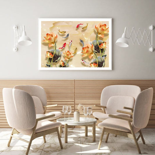 Colorful Fish & Flowers 3D Design Home Decor Premium Quality Poster Print Choose Your Sizes