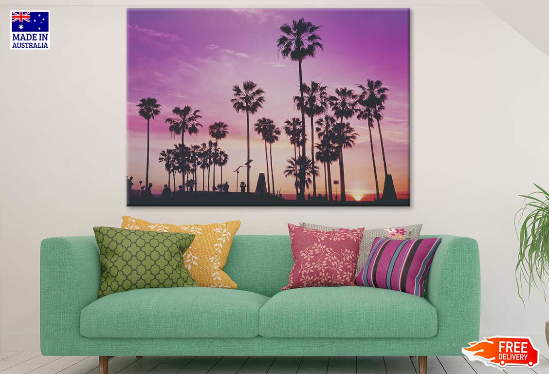 Palm Trees Sunset Sky Photograph Print 100% Australian Made