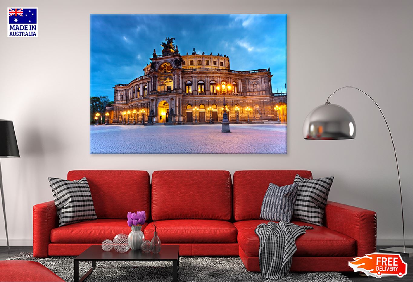 Dresden Semperoper Night Photograph Germany Print 100% Australian Made