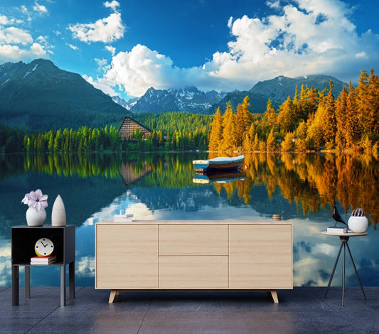 Wallpaper Murals Peel and Stick Removable Lake & Forest High Quality