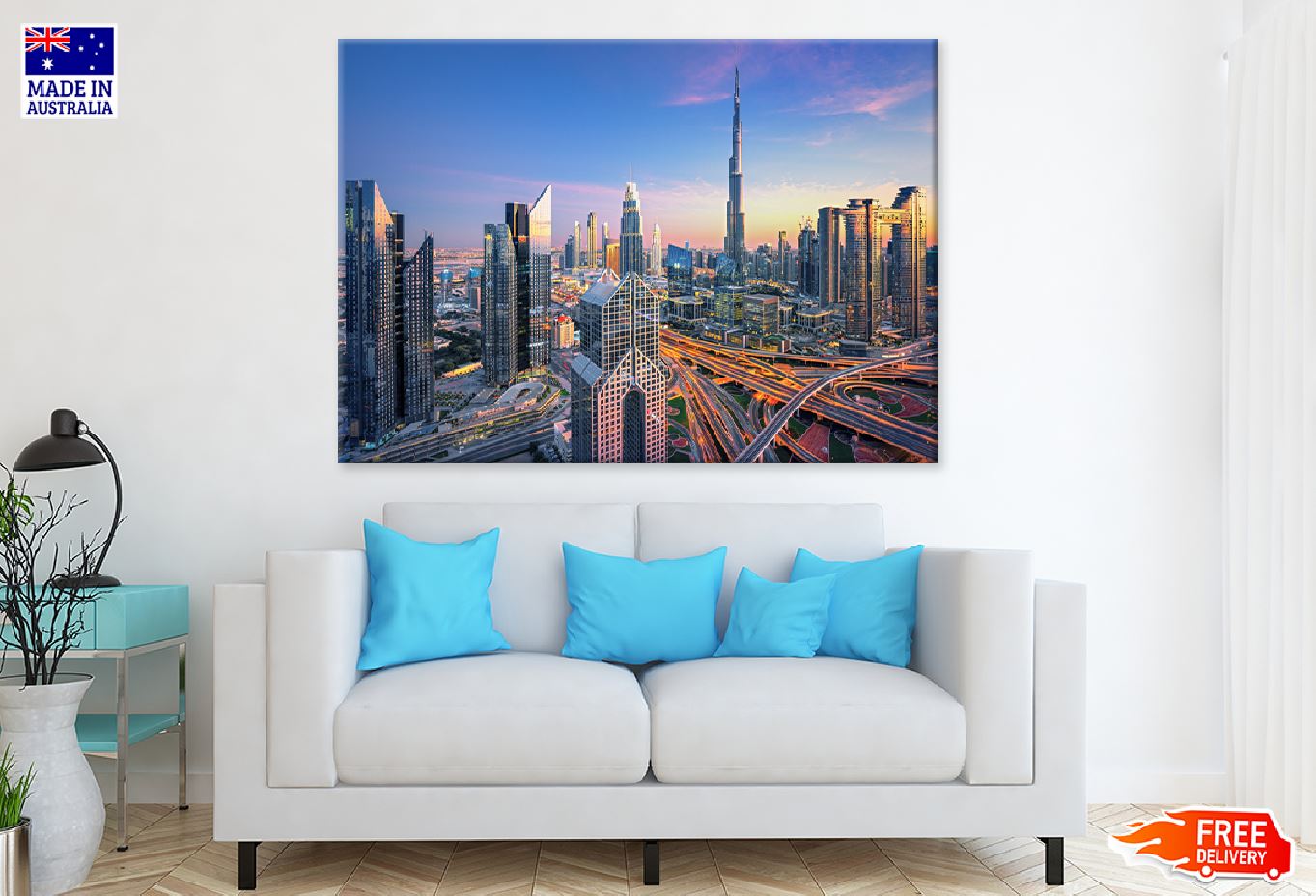 Skyscrapers at Sunset View Photograph Dubai Print 100% Australian Made