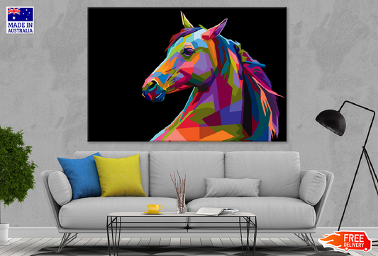 Colorful Abstract Horse Design Print 100% Australian Made