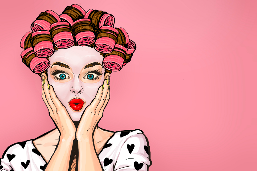 Fashion Girl Surprised Illustration Print 100% Australian Made