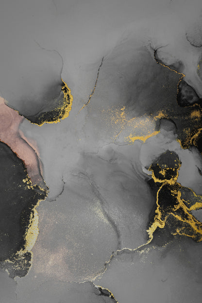Gold & Grey Abstract Design Print 100% Australian Made