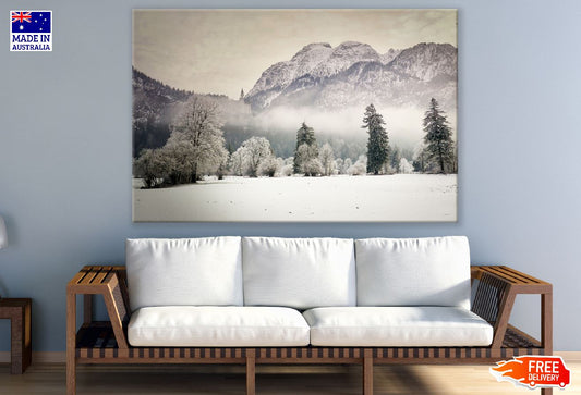 Snow Forest & Mountains View Photograph Print 100% Australian Made