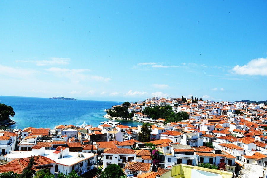 Skiathos City in Skiathos, Greece Photograph Print 100% Australian Made