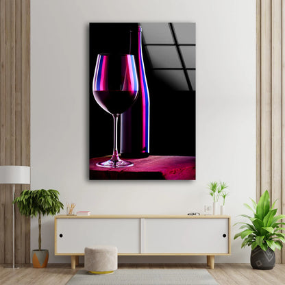 Wine Bottle & Glass Photograph Acrylic Glass Print Tempered Glass Wall Art 100% Made in Australia Ready to Hang