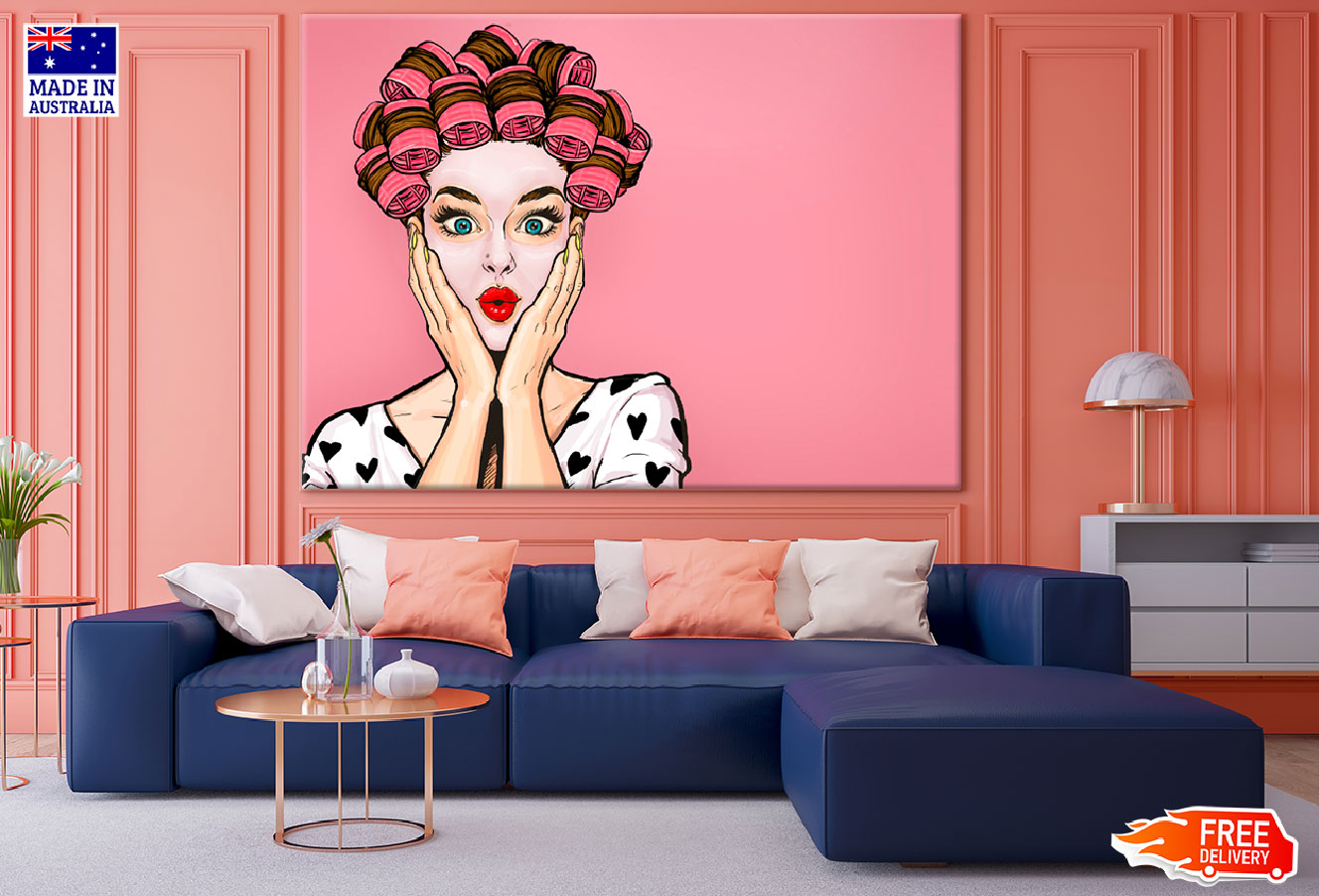 Fashion Girl Surprised Illustration Print 100% Australian Made