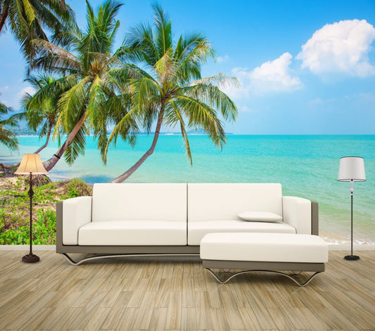 Wallpaper Murals Peel and Stick Removable Palm Trees & Beach High Quality