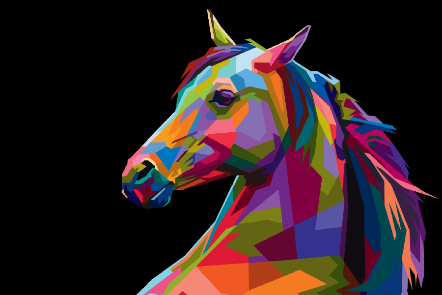 Colorful Abstract Horse Design Print 100% Australian Made