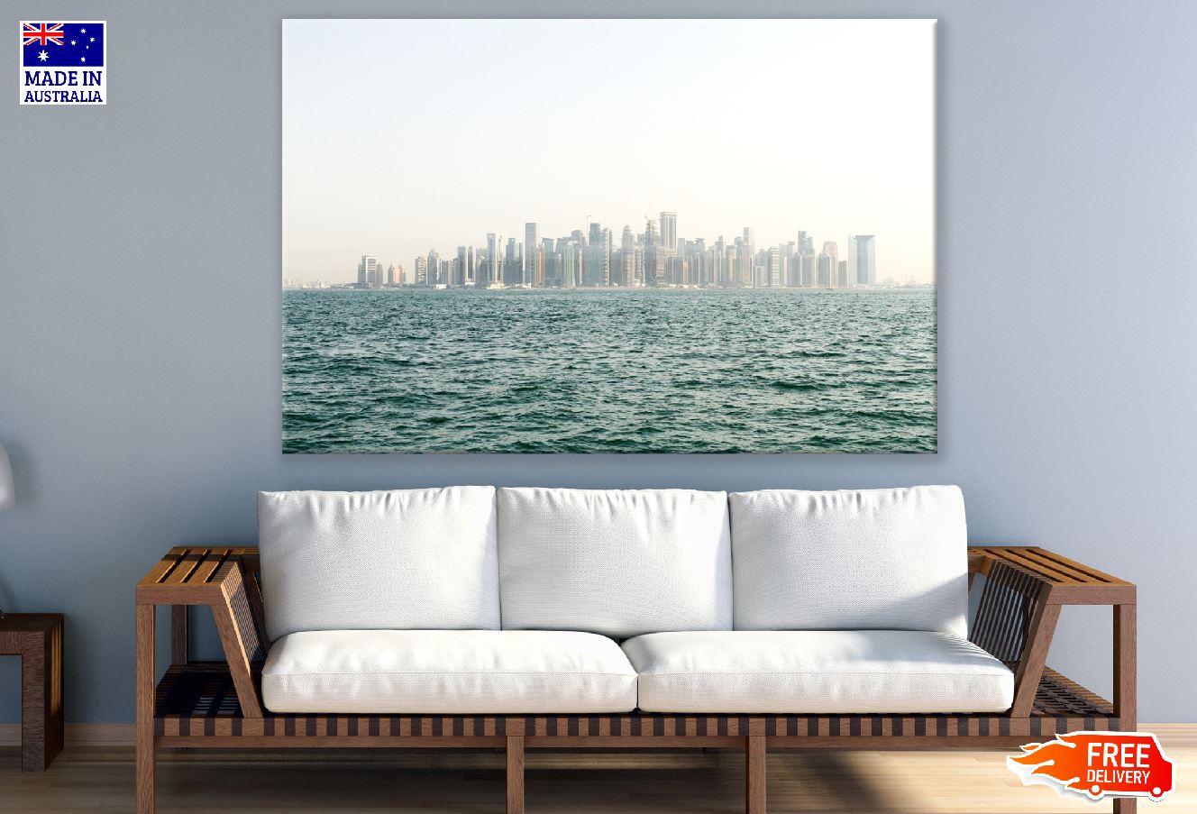 Doha City View From Sea Photograph, Qatar Print 100% Australian Made