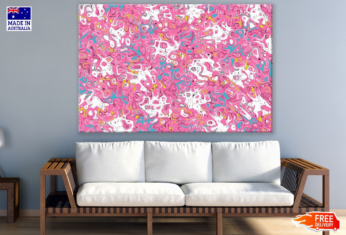 Pink White Pattern Abstract Design Print 100% Australian Made