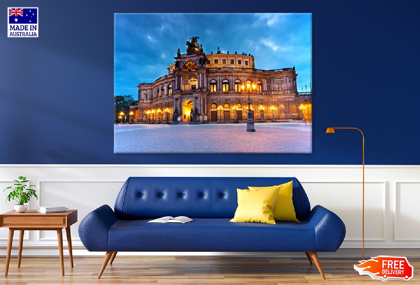 Dresden Semperoper Night Photograph Germany Print 100% Australian Made