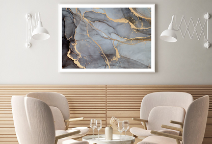 Gray & Gold Abstract Design Home Decor Premium Quality Poster Print Choose Your Sizes