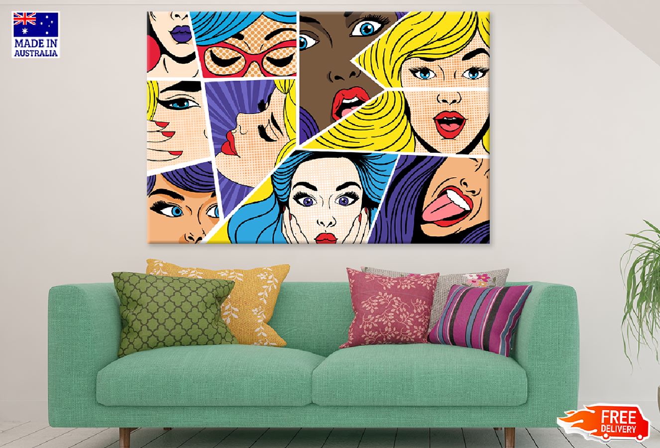 Cute Girls Collage Illustration Print 100% Australian Made
