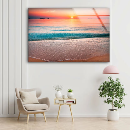 Sea Sunset Scenery Photograph Acrylic Glass Print Tempered Glass Wall Art 100% Made in Australia Ready to Hang