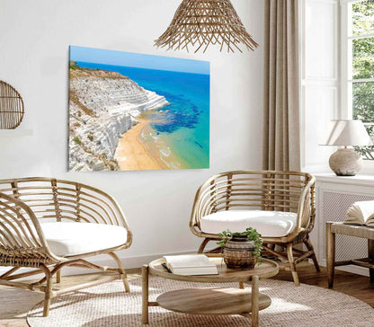 Bella Home Sea Coast View From Drone Print Canvas Ready to hang