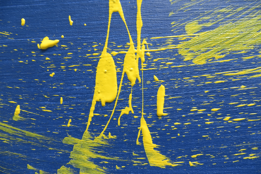 Blue & Yellow Paint Abstract Design Print 100% Australian Made