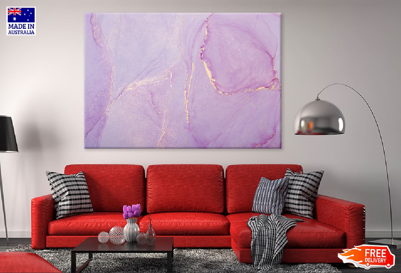 Pink & Gold Abstract Fluid Design Print 100% Australian Made