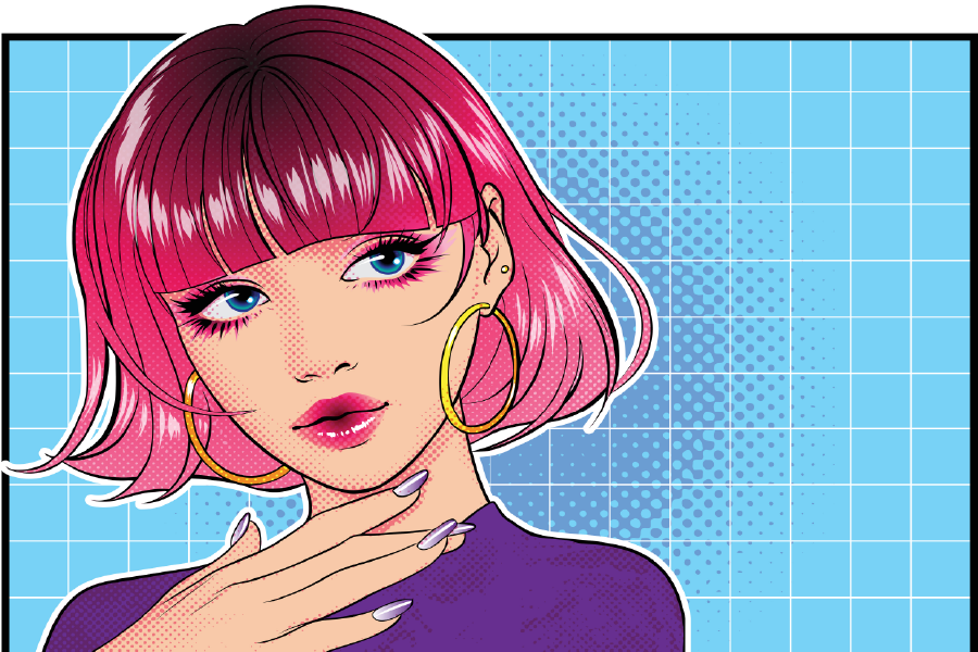 Short Hair Girl Illustration Print 100% Australian Made