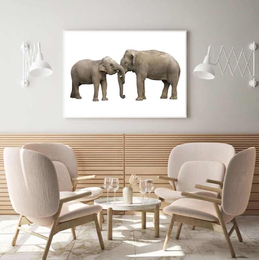 Elephants Pair Photograph Home Decor Premium Quality Poster Print Choose Your Sizes