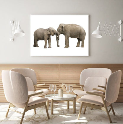 Elephants Pair Photograph Home Decor Premium Quality Poster Print Choose Your Sizes