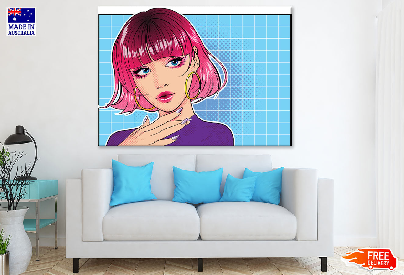 Short Hair Girl Illustration Print 100% Australian Made