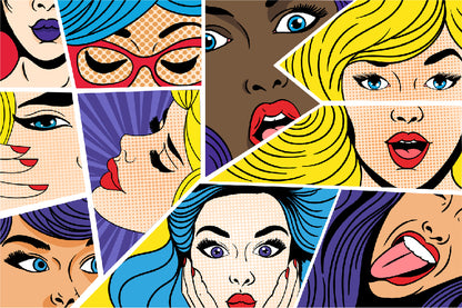 Cute Girls Collage Illustration Print 100% Australian Made
