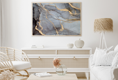 Gray & Gold Abstract Design Home Decor Premium Quality Poster Print Choose Your Sizes
