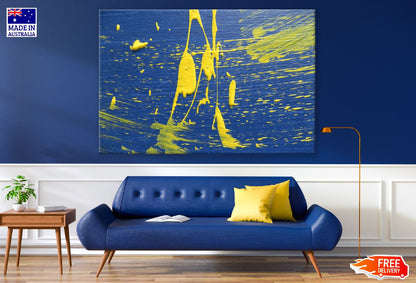 Blue & Yellow Paint Abstract Design Print 100% Australian Made